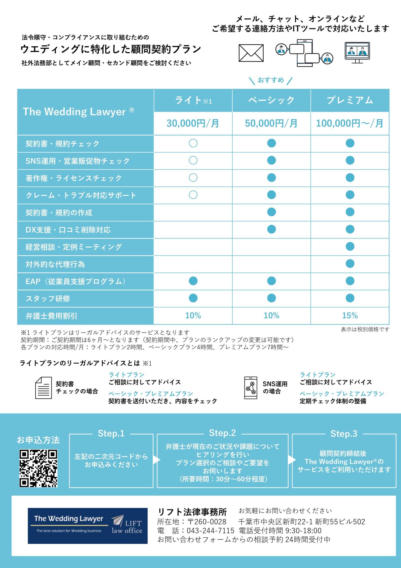 ウエディングに特化した顧問契約プラン