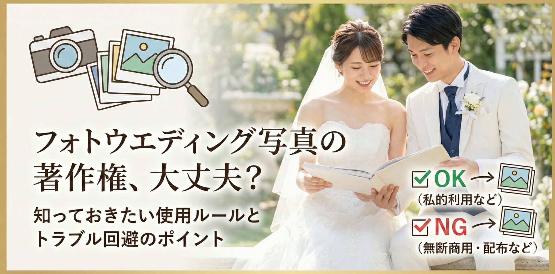 【弁護士が解説!】フォトウエディングの著作権で押さえるべき2つのポイント